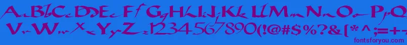 Fonte Bigbrushfont19RegularTtext – fontes roxas em um fundo azul