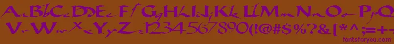 Bigbrushfont19RegularTtext-Schriftart – Violette Schriften auf braunem Hintergrund