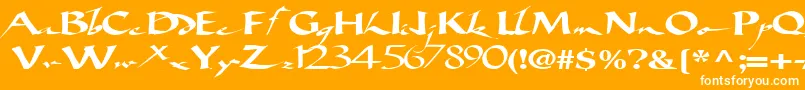Bigbrushfont19RegularTtext Font – White Fonts on Orange Background