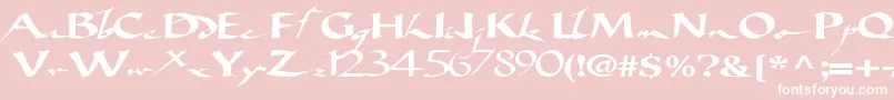 Fonte Bigbrushfont19RegularTtext – fontes brancas em um fundo rosa