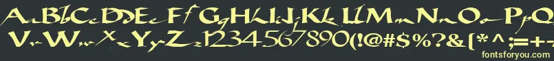 Police Bigbrushfont19RegularTtext – polices jaunes sur fond noir