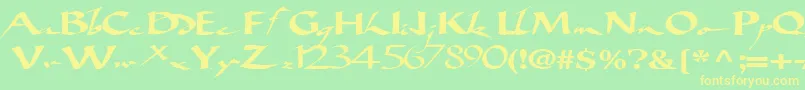 fuente Bigbrushfont19RegularTtext – Fuentes Amarillas Sobre Fondo Verde
