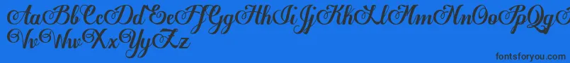 EgregioscriptDemo Font – Black Fonts on Blue Background