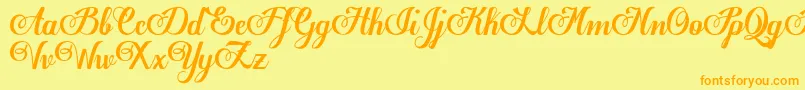 EgregioscriptDemo-Schriftart – Orangefarbene Schriften auf gelbem Hintergrund