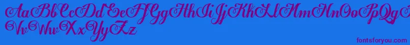 EgregioscriptDemo Font – Purple Fonts on Blue Background