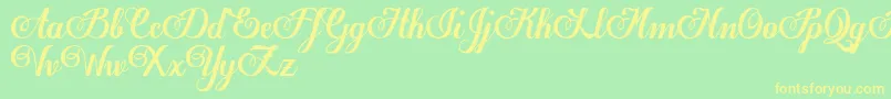 EgregioscriptDemo Font – Yellow Fonts on Green Background