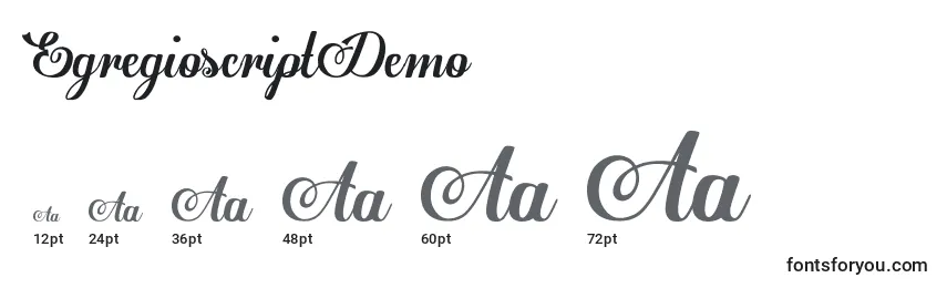 EgregioscriptDemo Font Sizes