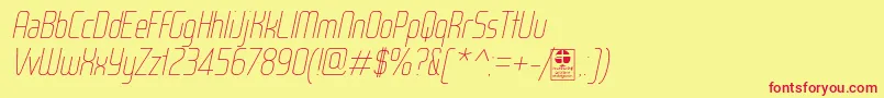 WoxModelistThinItalicDemo Font – Red Fonts on Yellow Background