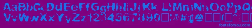 CheLava Font – Blue Fonts on Purple Background