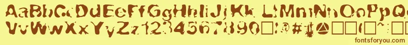 CheLava Font – Brown Fonts on Yellow Background