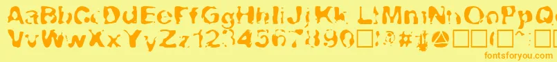 CheLava Font – Orange Fonts on Yellow Background