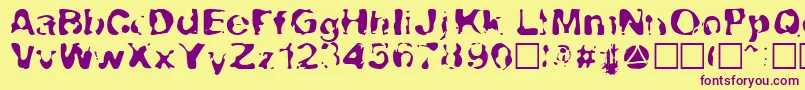 CheLava Font – Purple Fonts on Yellow Background
