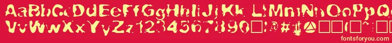 CheLava Font – Yellow Fonts on Red Background