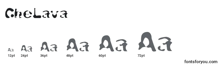 Größen der Schriftart CheLava
