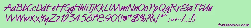 SurrealdbBold Font – Purple Fonts on Green Background
