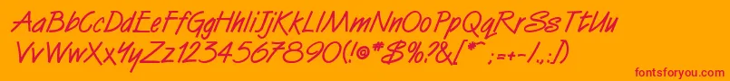 SurrealdbBold Font – Red Fonts on Orange Background