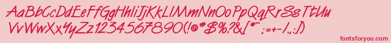 フォントSurrealdbBold – ピンクの背景に赤い文字