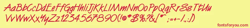 SurrealdbBold Font – Red Fonts on Yellow Background