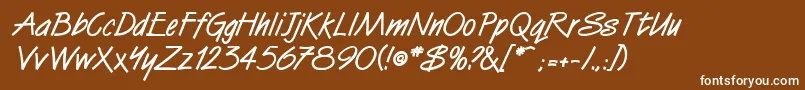 Police SurrealdbBold – polices blanches sur fond brun