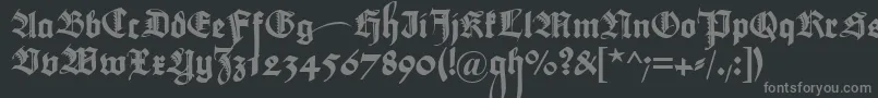フォントMaximilianZier – 黒い背景に灰色の文字
