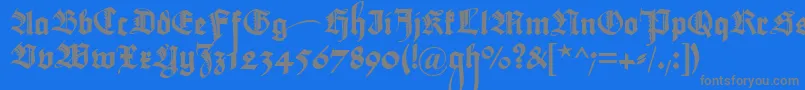 MaximilianZier-Schriftart – Graue Schriften auf blauem Hintergrund