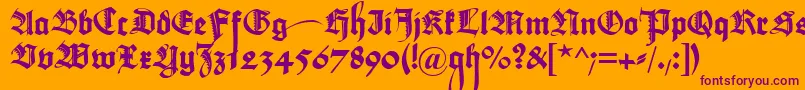 MaximilianZier-fontti – violetit fontit oranssilla taustalla