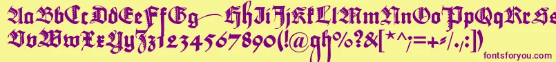 フォントMaximilianZier – 紫色のフォント、黄色の背景