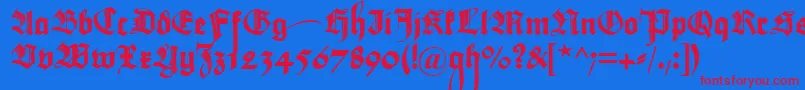 MaximilianZier Font – Red Fonts on Blue Background