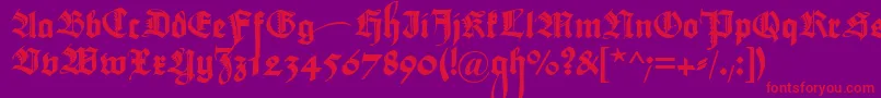 MaximilianZier-Schriftart – Rote Schriften auf violettem Hintergrund