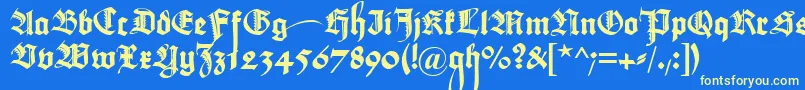MaximilianZier Font – Yellow Fonts on Blue Background