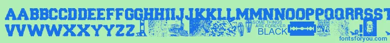ForeverBlack Font – Blue Fonts on Green Background