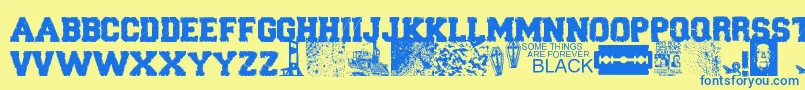 ForeverBlack Font – Blue Fonts on Yellow Background