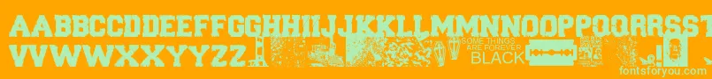 ForeverBlack Font – Green Fonts on Orange Background