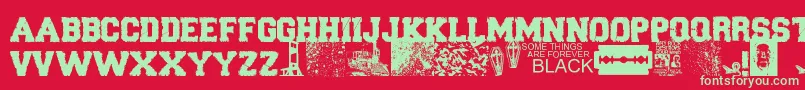 ForeverBlack Font – Green Fonts on Red Background