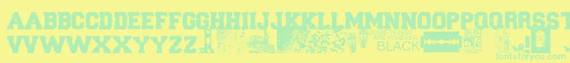 ForeverBlack Font – Green Fonts on Yellow Background