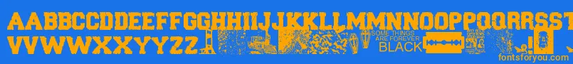 ForeverBlack Font – Orange Fonts on Blue Background