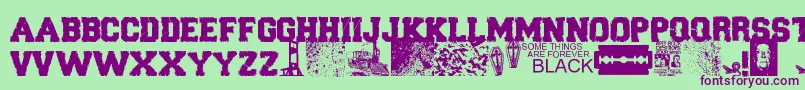 ForeverBlack Font – Purple Fonts on Green Background