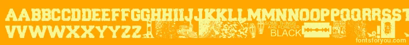 ForeverBlack Font – Yellow Fonts on Orange Background