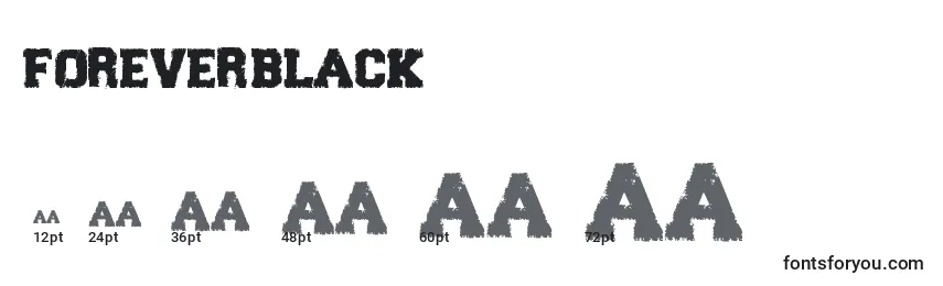 ForeverBlack Font Sizes