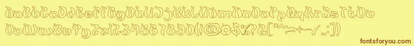 KingCobraHollow Font – Brown Fonts on Yellow Background