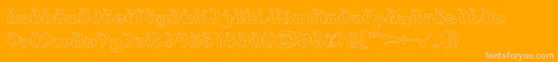 KingCobraHollow Font – Pink Fonts on Orange Background