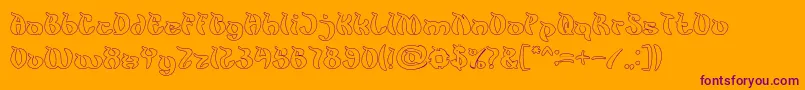 KingCobraHollow-Schriftart – Violette Schriften auf orangefarbenem Hintergrund