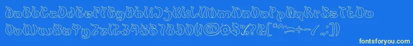 KingCobraHollow Font – Yellow Fonts on Blue Background