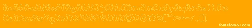 KingCobraHollow Font – Yellow Fonts on Orange Background