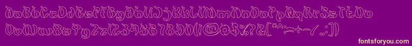 KingCobraHollow Font – Yellow Fonts on Purple Background