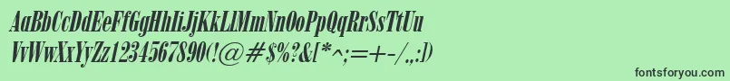 フォントObeliskItalic – 緑の背景に黒い文字