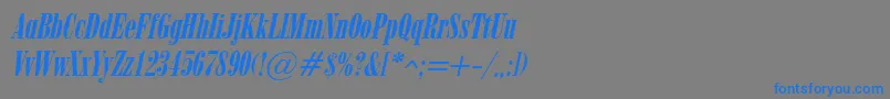 ObeliskItalic-Schriftart – Blaue Schriften auf grauem Hintergrund