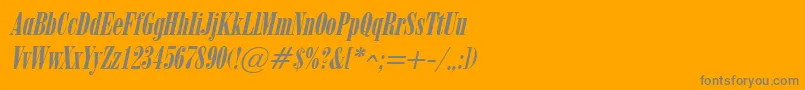 ObeliskItalic-Schriftart – Graue Schriften auf orangefarbenem Hintergrund