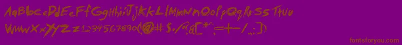 Tibeba ffy Font – Brown Fonts on Purple Background