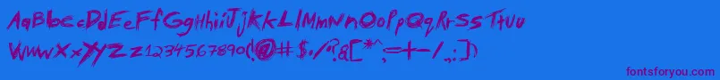 Tibeba ffy Font – Purple Fonts on Blue Background